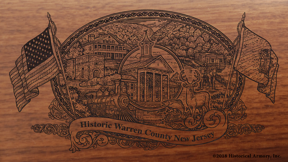 Warren County New Jersey Engraved Rifle Buttstock