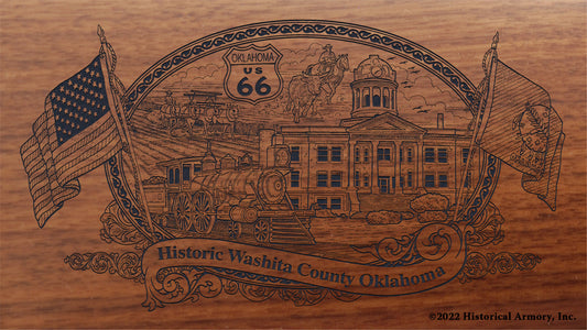 Washita County Oklahoma Engraved Rifle Buttstock