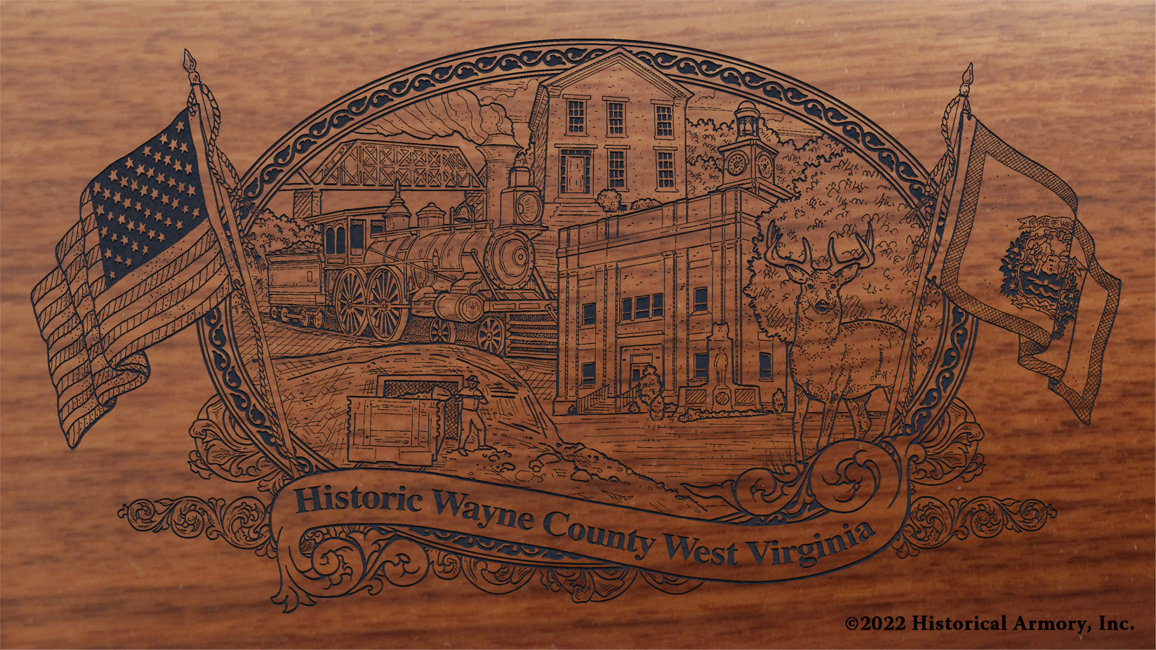Wayne County West Virginia Engraved Rifle Historical Armory