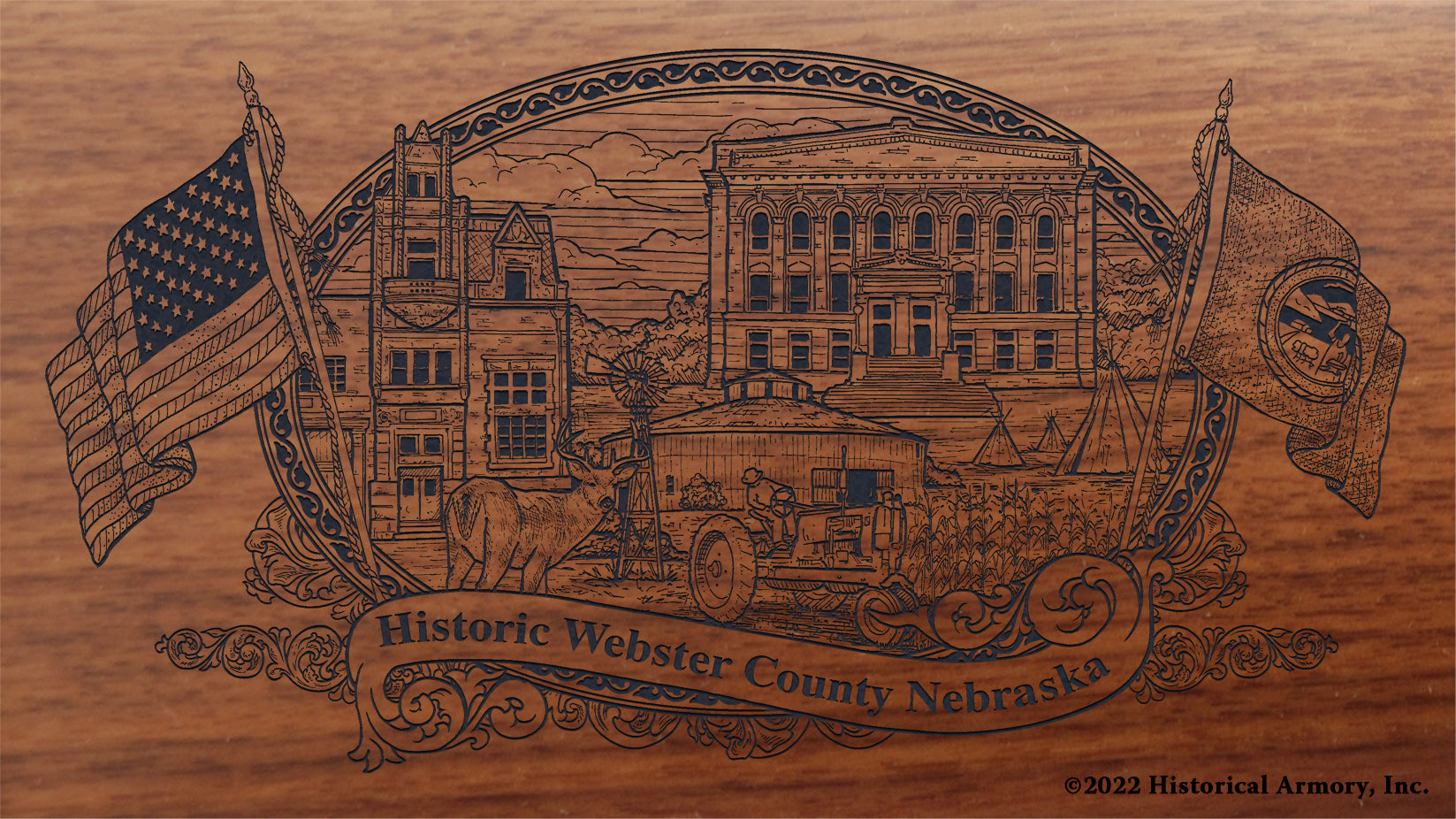 ster County Nebraska Engraved Rifle Historical Armory