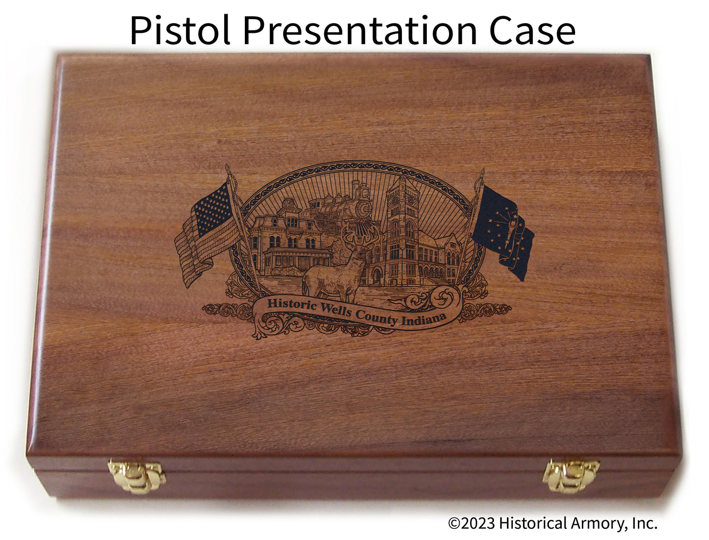 Wells County Indiana Engraved .45 Auto Ruger 1911 Presentation Case