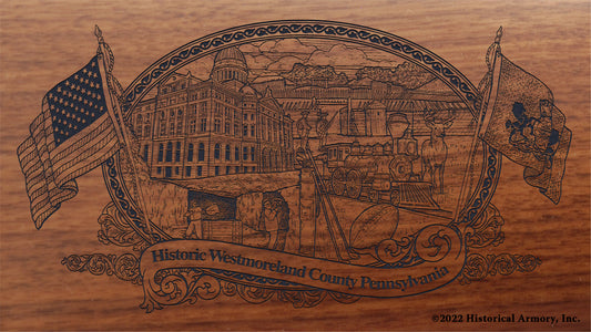 Westmoreland County Pennsylvania Engraved Rifle Buttstock
