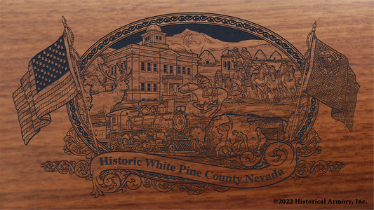 White Pine County Nevada Engraved Rifle Buttstock