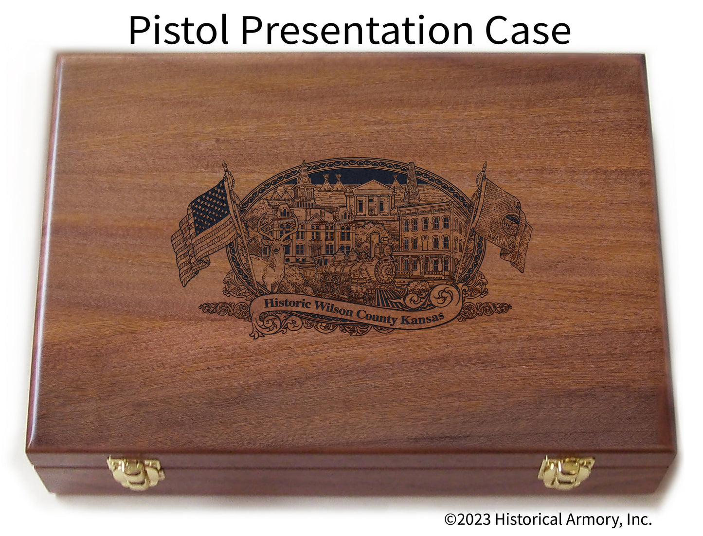 Wilson County Kansas Engraved .45 Auto Ruger 1911 Presentation Case