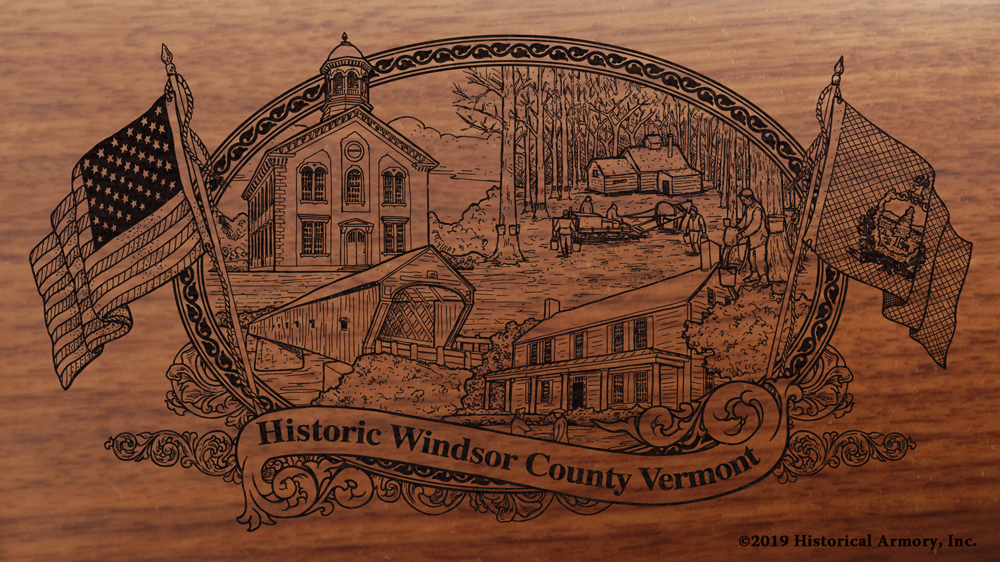 Windsor County Vermont Engraved Rifle Historical Armory