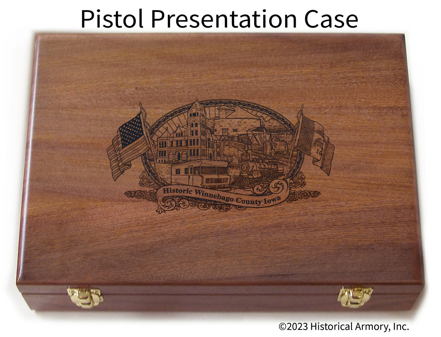 Winnebago County Iowa Engraved .45 Auto Ruger 1911 Presentation Case
