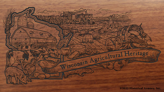 Wisconsin Agricultural Heritage Engraved Rifle Buttstock
