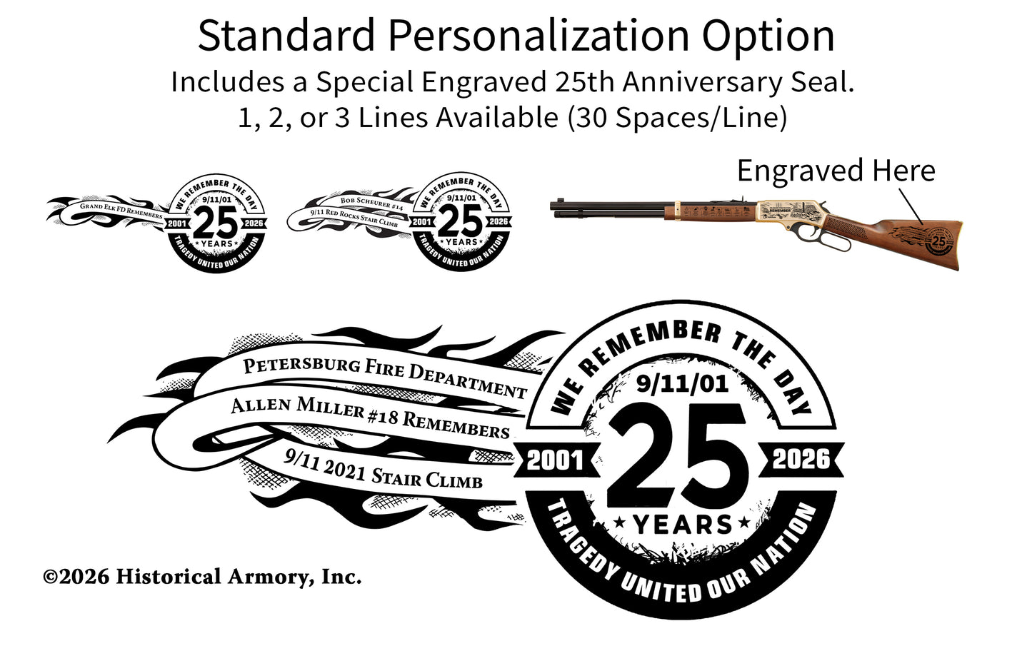 9/11 Firefighter Tribute Engraved Rifle