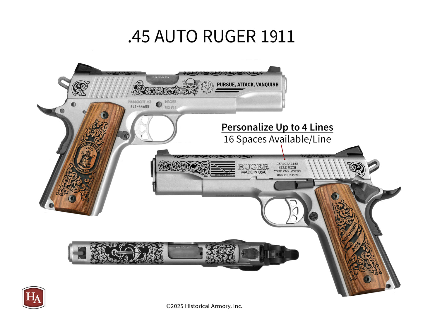 USS Truxtun Engraved Ruger 1911