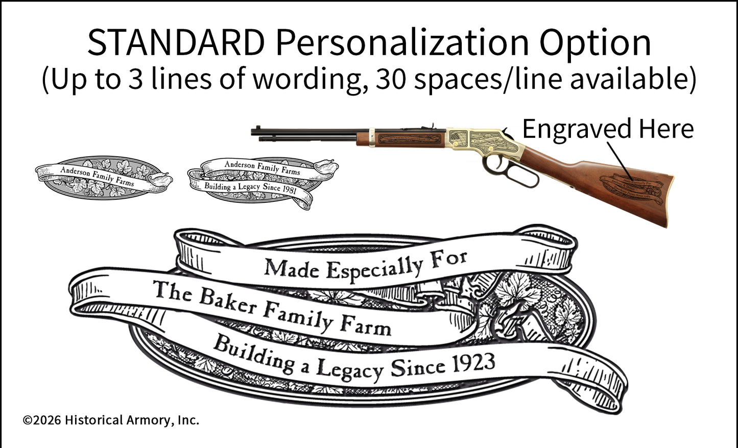 Standard Agricultural Heritage Engraved Rifle Personalization