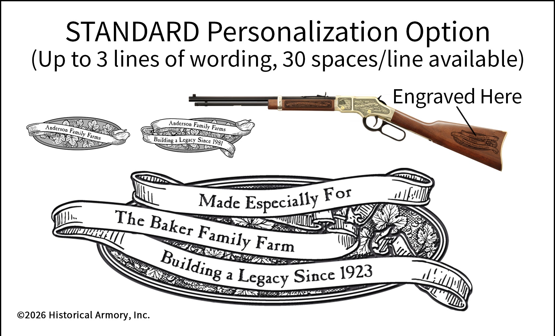 Standard Agricultural Heritage Engraved Rifle Personalization