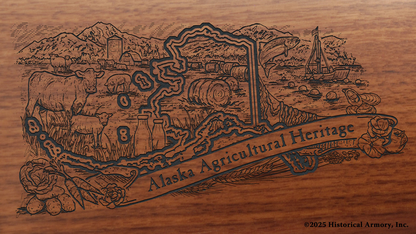 Alaska  Agricultural Heritage Engraved Rifle Buttstock