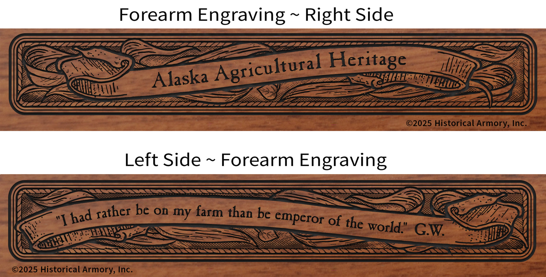 Alaska  Agricultural Heritage Engraved Rifle Forearm