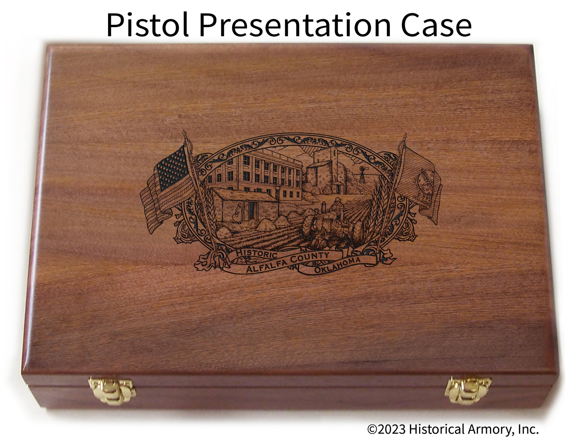 Alfalfa County Oklahoma Engraved .45 Auto Ruger 1911 Presentation Case