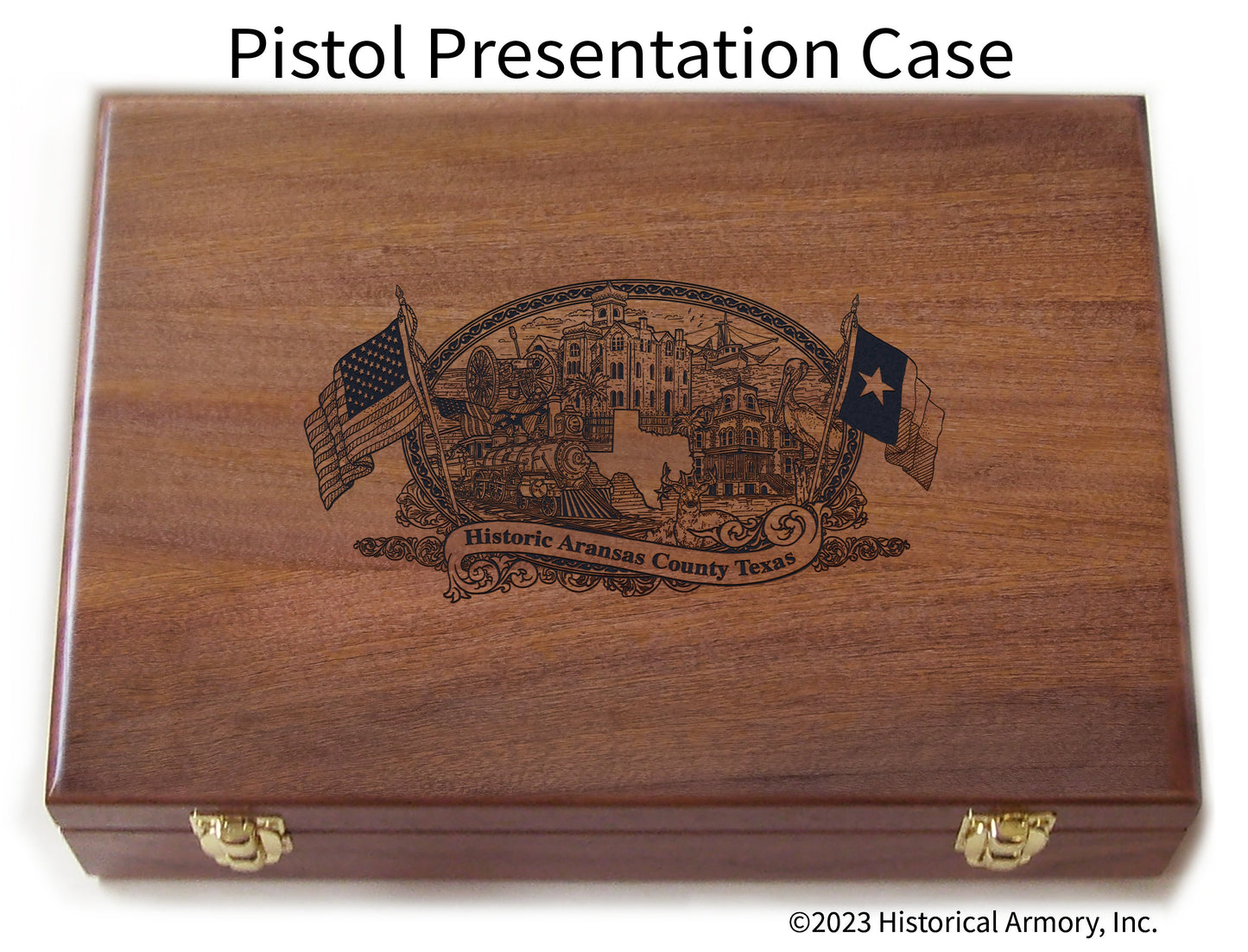 Aransas County Texas Engraved .45 Auto Ruger 1911 Presentation Case