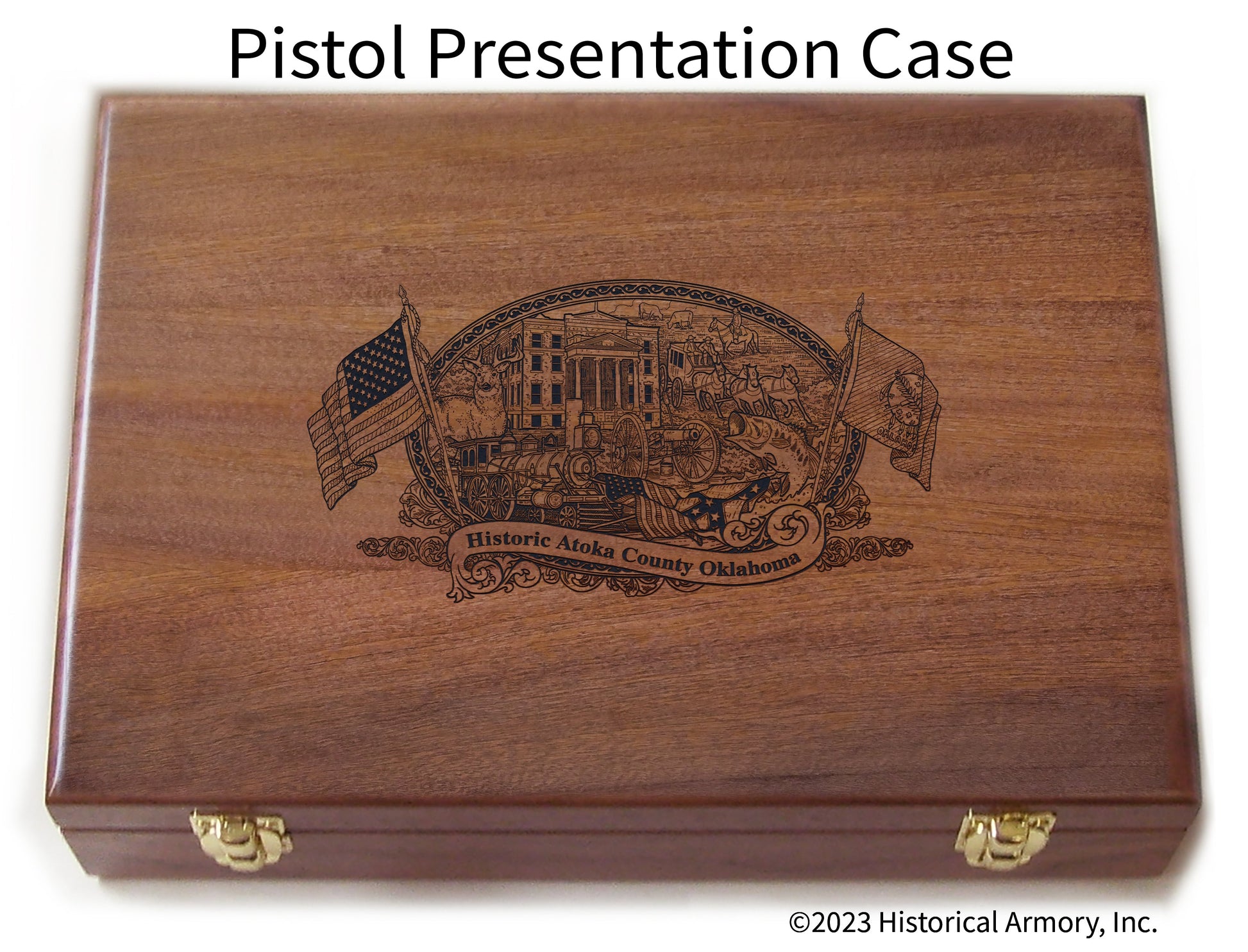 Atoka County Oklahoma Engraved .45 Auto Ruger 1911 Presentation Case
