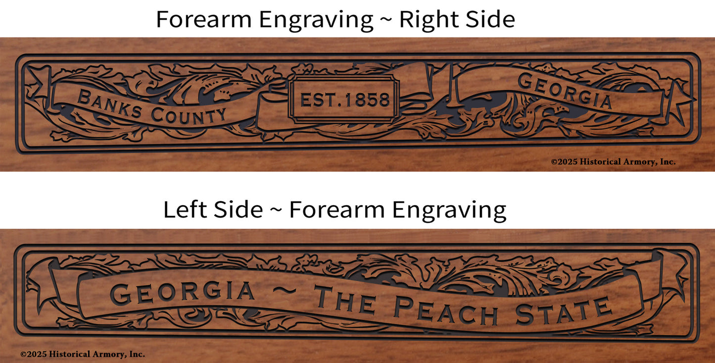 Banks County Georgia Engraved Rifle Forearm Right-Side