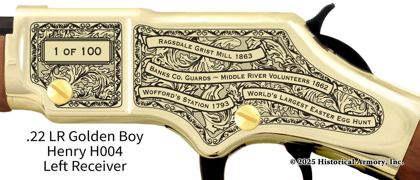 Banks County Georgia Engraved Henry Golden Boy Rifle