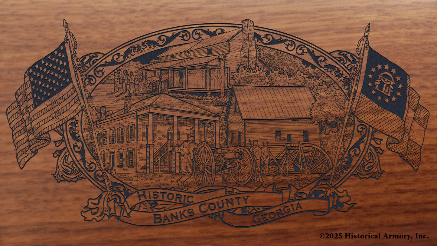 Banks County Georgia Engraved Rifle Buttstock