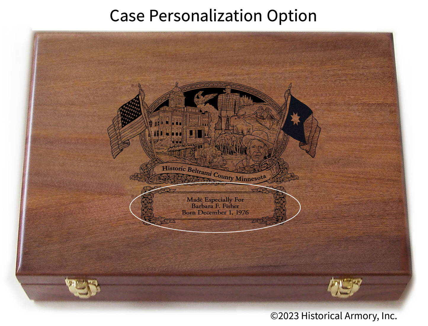 Beltrami County Minnesota Engraved .45 Auto Ruger 1911 Personalized Presentation Case