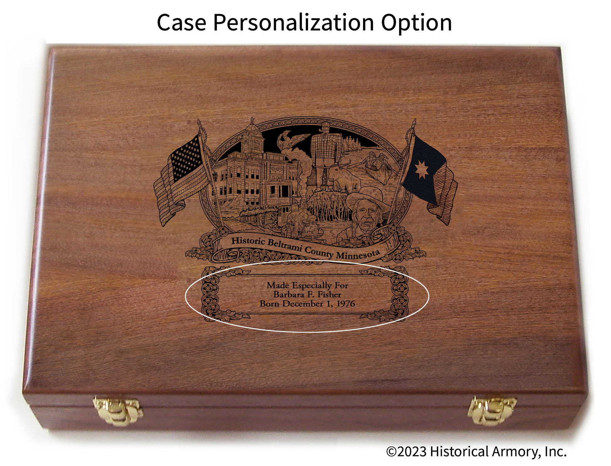 Beltrami County Minnesota Engraved .45 Auto Ruger 1911 Personalized Presentation Case