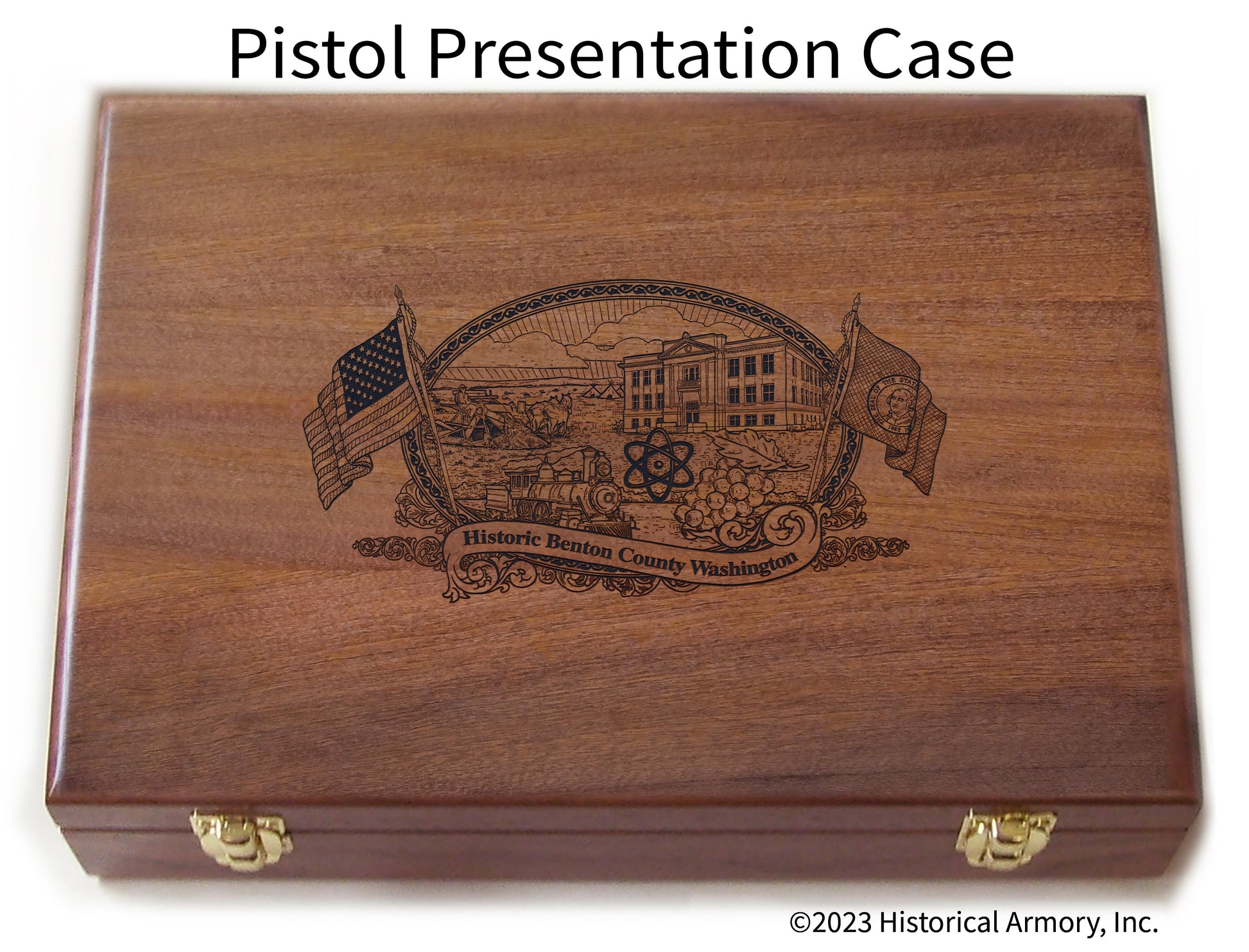Benton County Washington Engraved .45 Auto Ruger 1911 Presentation Case