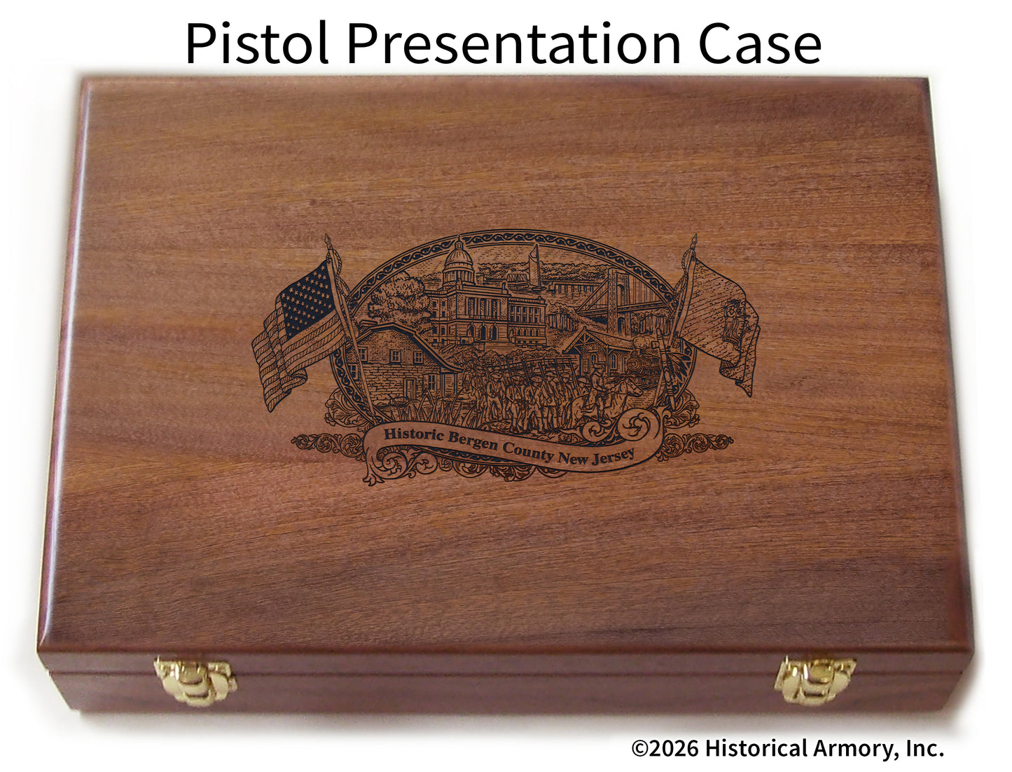 Bergen County New Jersey Engraved .45 Auto Ruger 1911 Presentation Case
