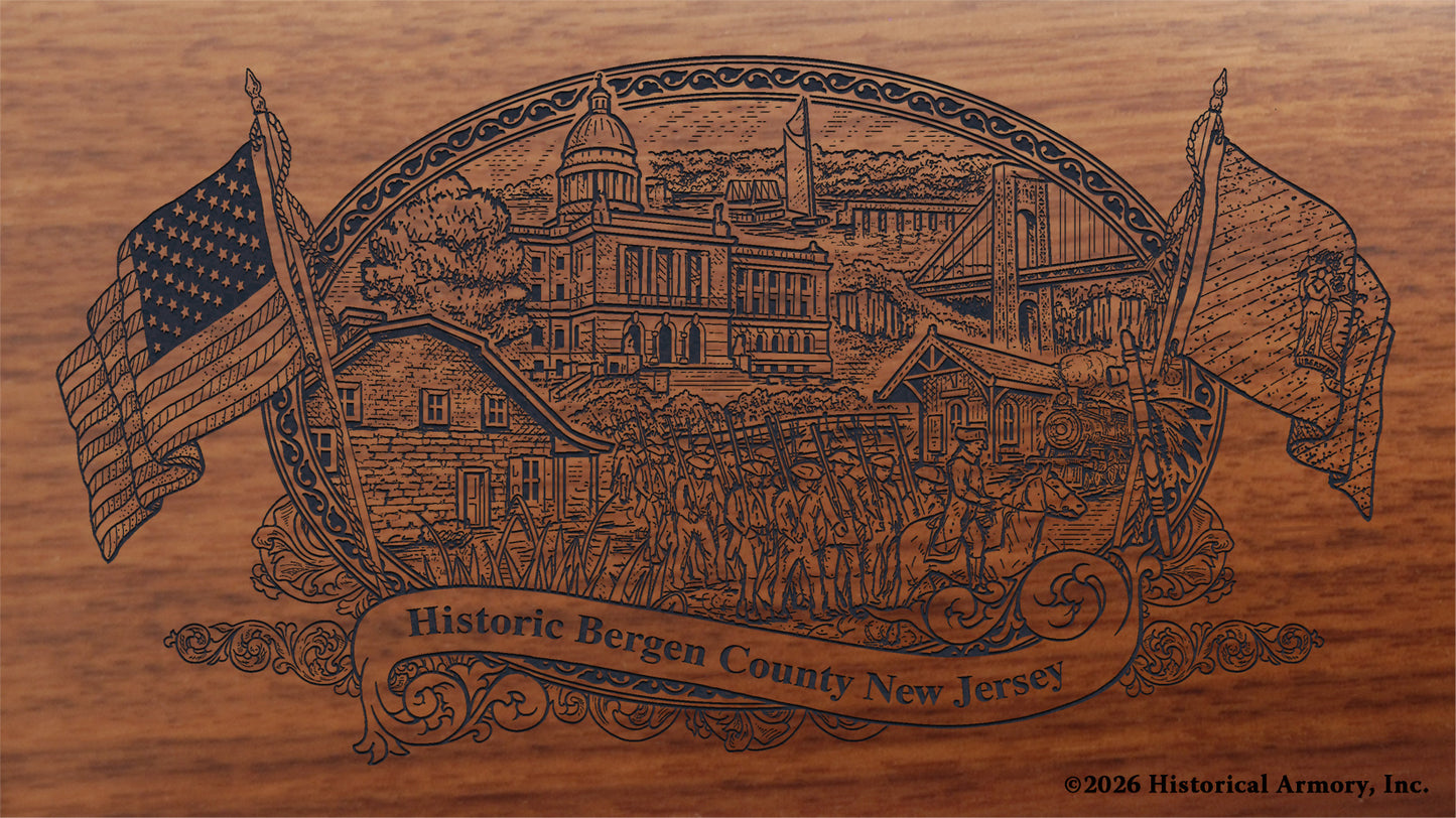 Bergen County New Jersey Engraved Rifle Buttstock