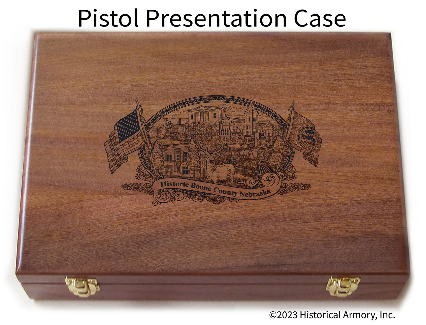 Boone County Nebraska Engraved .45 Auto Ruger 1911 Presentation Case