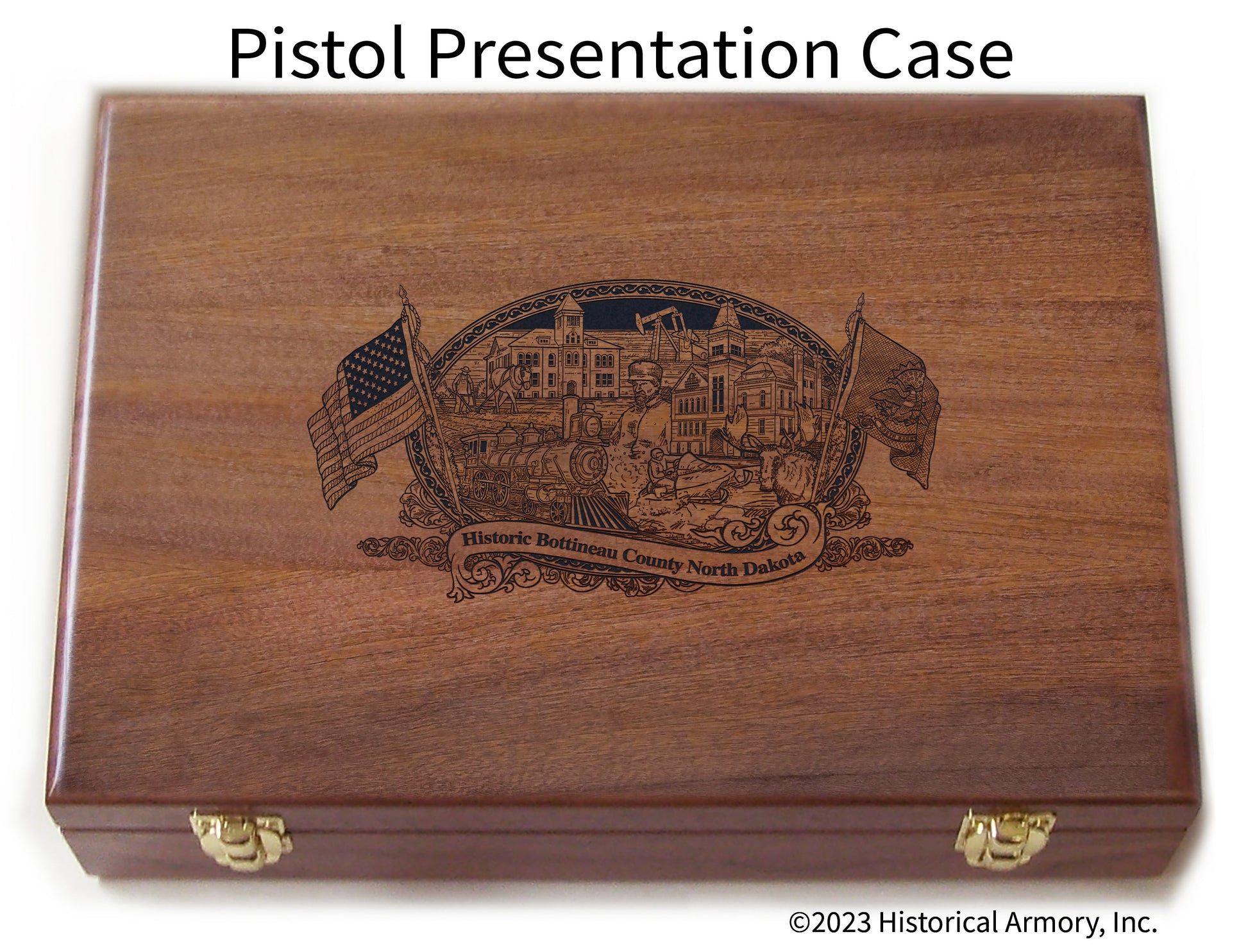 Bottineau County North Dakota Engraved .45 Auto Ruger 1911 Presentation Case