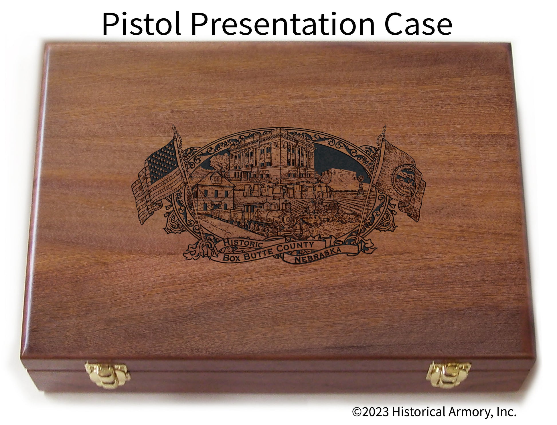 Box Butte County Nebraska Engraved .45 Auto Ruger 1911 Presentation Case