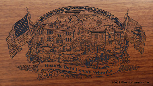 Boyd County Nebraska Engraved Rifle Buttstock