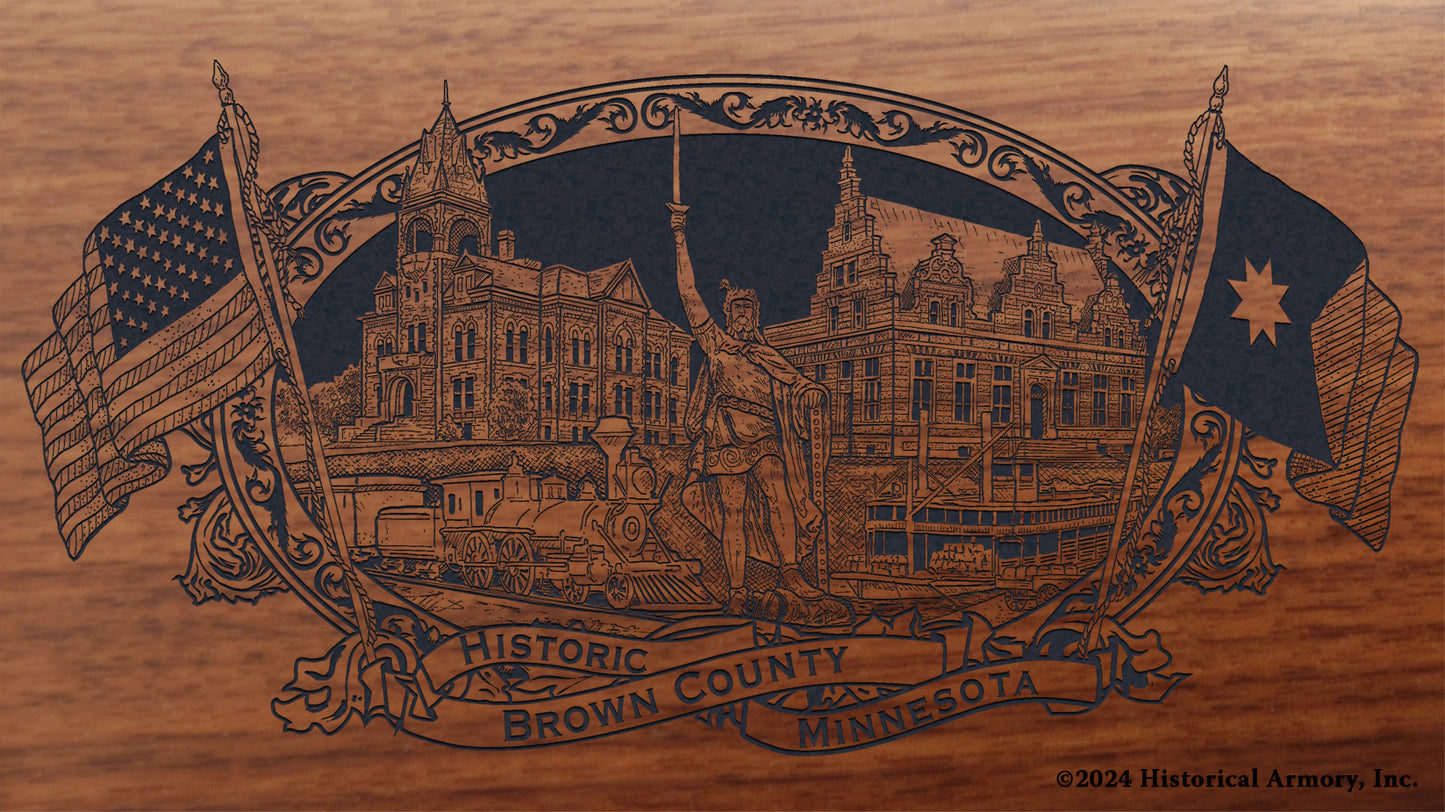 Brown County Minnesota Engraved Rifle Buttstock