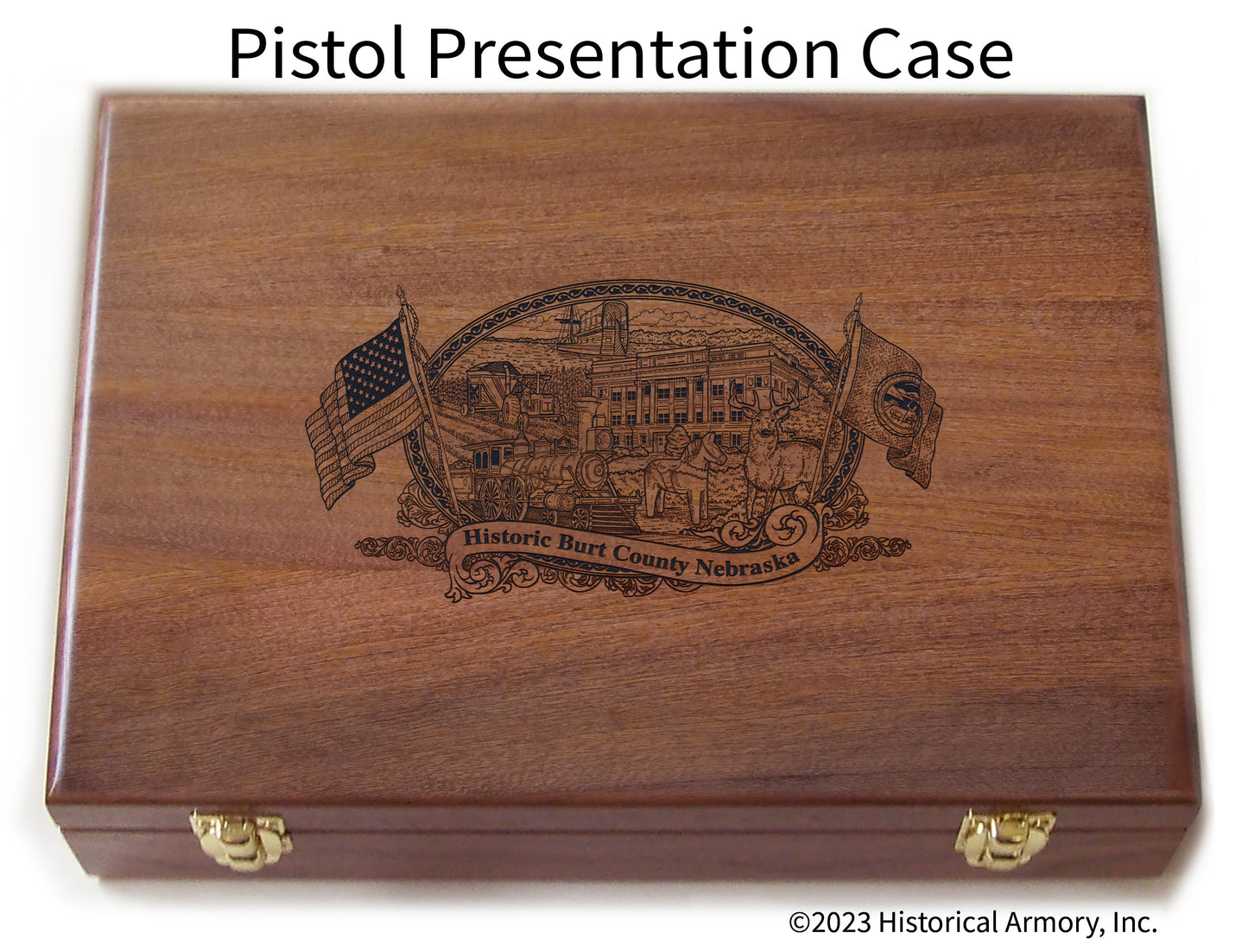 Burt County Nebraska Engraved .45 Auto Ruger 1911 Presentation Case