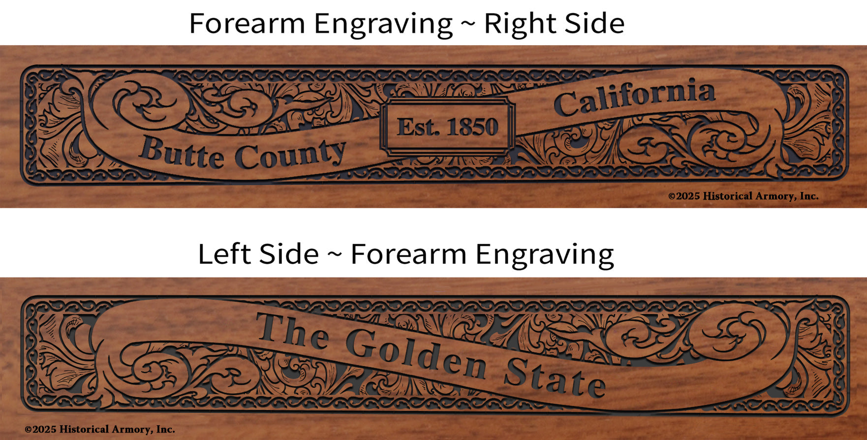 Butte County California Engraved Rifle Forearm