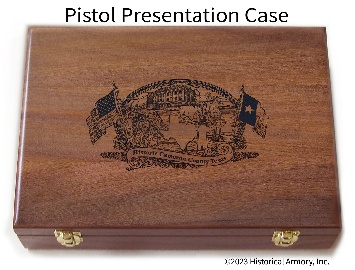 Cameron County Texas Engraved .45 Auto Ruger 1911 Presentation Case