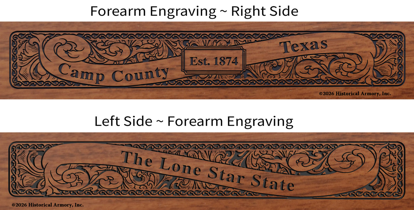 Camp County Texas Engraved Rifle Forearm