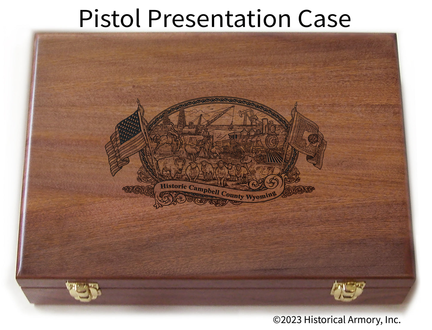 Campbell County Wyoming Engraved .45 Auto Ruger 1911 Presentation Case