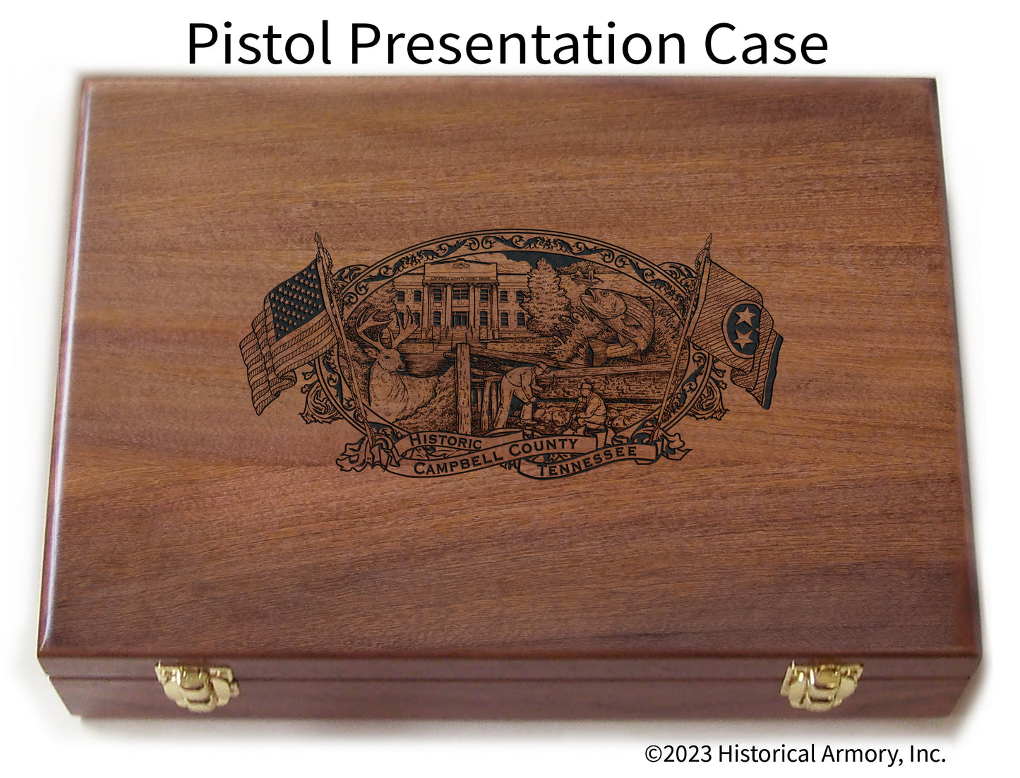 Campbell County Tennessee Engraved .45 Auto Ruger 1911 Presentation Case