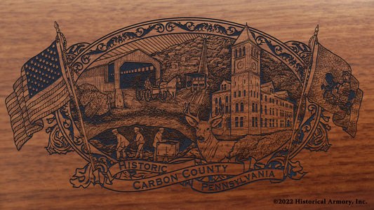 Carbon County Pennsylvania Engraved Rifle Buttstock