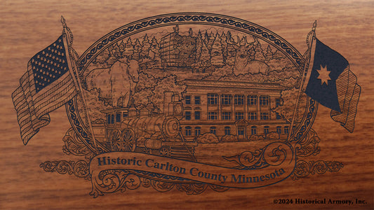 Carlton County Minnesota Engraved Rifle Buttstock