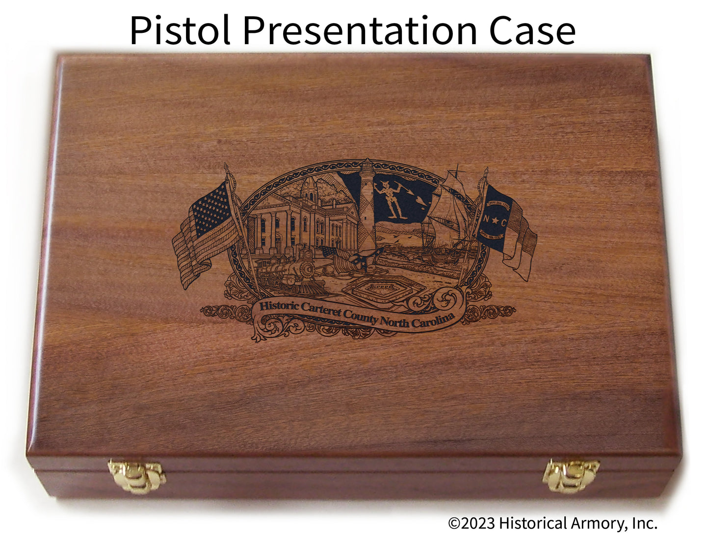 Carteret County North Carolina Engraved .45 Auto Ruger 1911 Presentation Case