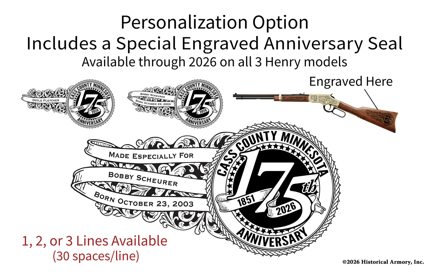 Cass County Minnesota Engraved Rifle