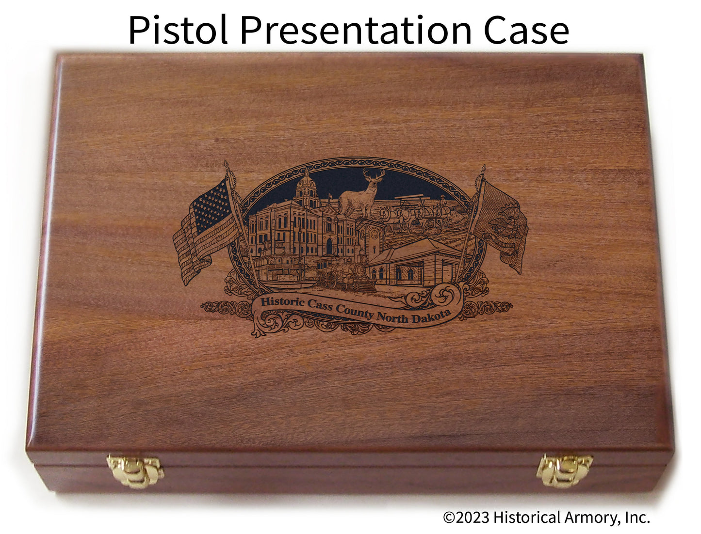 Cass County North Dakota Engraved .45 Auto Ruger 1911 Presentation Case