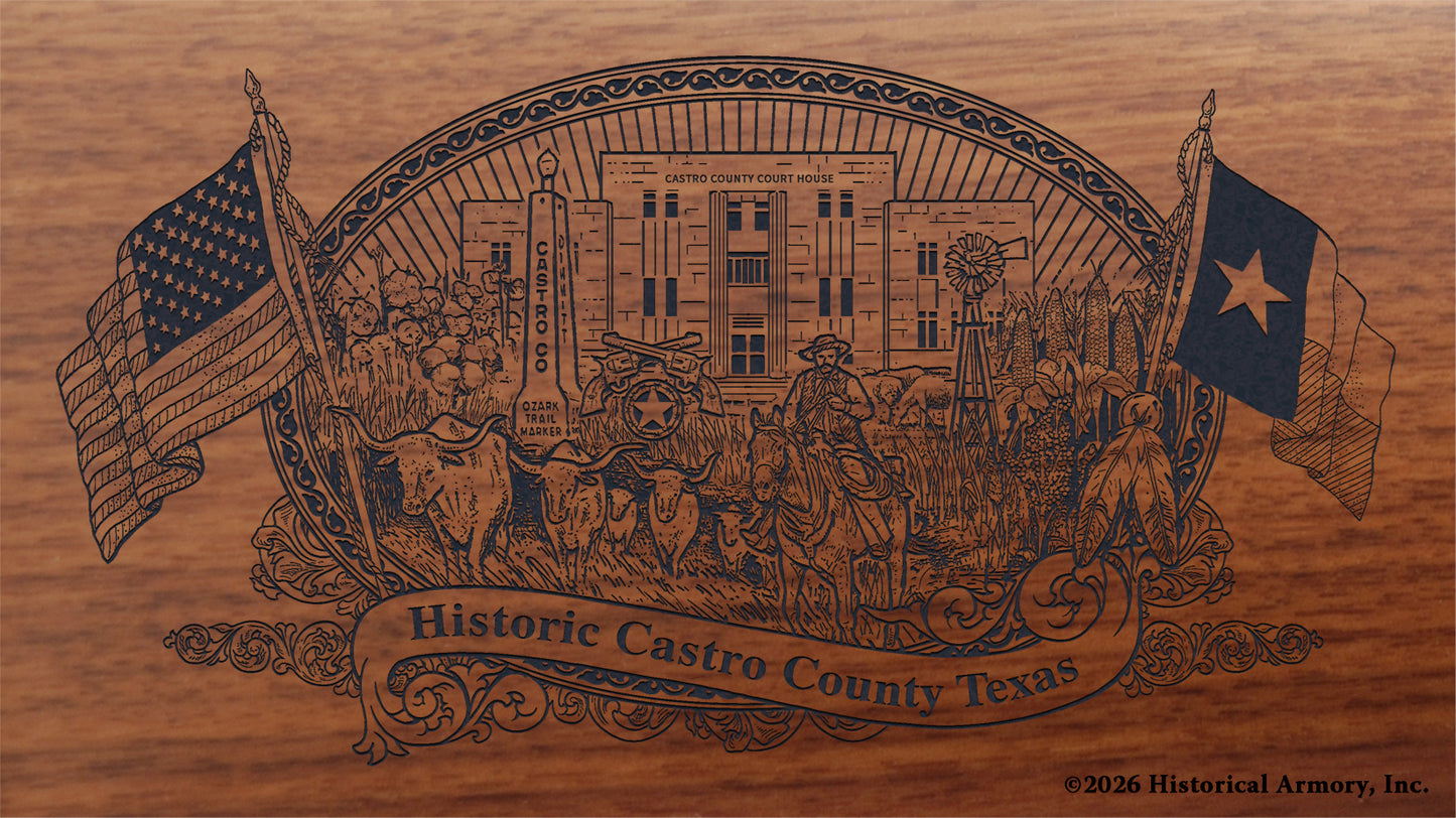 Castro County Texas Engraved Rifle Buttstock