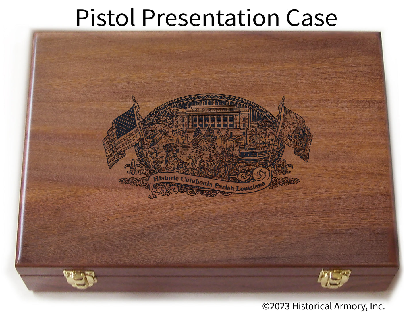 Catahoula Parish Louisiana Engraved .45 Auto Ruger 1911 Presentation Case