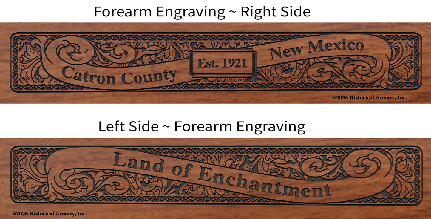 Catron County New Mexico Engraved Rifle Forearm