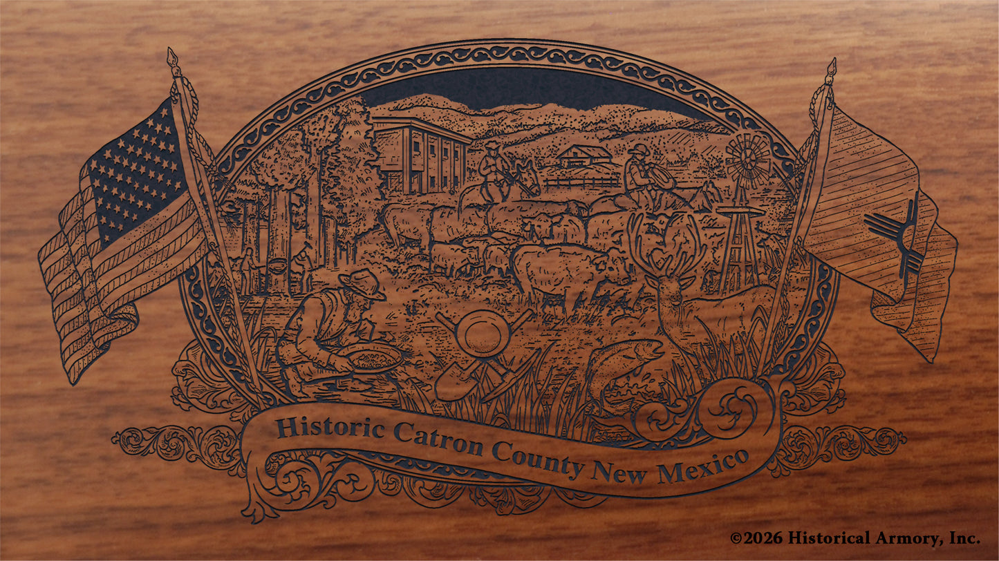 Catron County New Mexico Engraved Rifle Buttstock