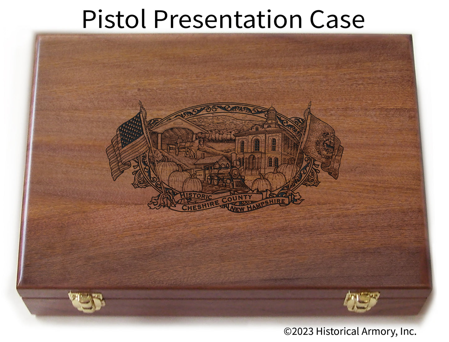 Cheshire County New Hampshire Engraved .45 Auto Ruger 1911 Presentation Case