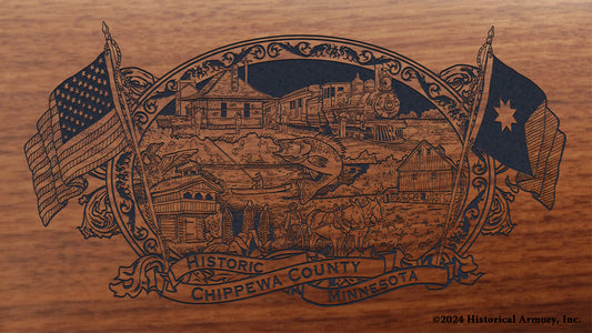 Chippewa County Minnesota Engraved Rifle Buttstock